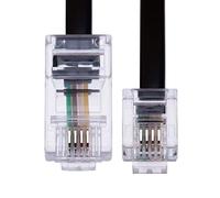 3m RJ11 to RJ45 Cable Ethernet Modem Data Telephone ASDL Patch Lead Broadband High Speed BT Internet Plug 6P4C to 8P8C Flat Network Extension Cord Compatible with Modem, Router, Landline Wire (Black)