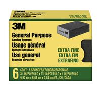 3M Sanding Sponge Block 6-Pack Extra Fine Grits 3-3/4 in x 2-5/8 in Designed For Sanding Wood Paint Metal Plastic or Drywall Features 3M Abras
