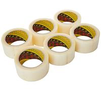 3M Scotch 371 Box Sealing Tape - Pack of 6, Transparent, 50 mm x 66 m