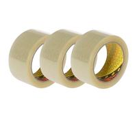 3M Scotch 371 Industrial-Grade Packaging Tape, Clear, 50 mm x 66 m, 3 rolls