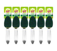 3M Scotch-Brite (6 Pack) Heavy Duty Dish Wand Sponge Brush Soap Dispenser with Scotch Brite Sponges Dish Scrubber Pads for Home Kitchen