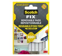 3M Scotch-Fix Removable White Mounting Adhesive Pad (L)15mm (W)11mm, Pack Of 36