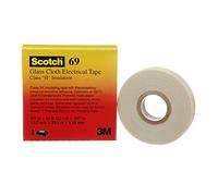 3M Scotch Glass Cloth Electrical Tapes 69, White, 1/2" x 22 yards, White