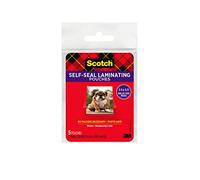 3M Scotch Self-Sealing Laminating Pouches, Gloss Finish, 2.5 Inches x 3.5 Inches, 5 Pouches (PL903G), Clear