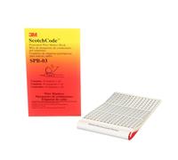 3M ScotchCode Pre-Printed Wire Marker Book SPB-03 Vinyl Coated Black Printed Numbers (10) each 1-45 White Background Highlights Characters 1 Book