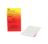 3M ScotchCode Pre-Printed Wire Marker Book SPB-11 black print on a white background highlights the characters