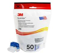 3M Scotchlok IDC Connector 314 Moisture Protected, Self-Stripping, Blue | Max 0.5 mm² up to 1.5 mm² Wiring Connector, Pack of 50