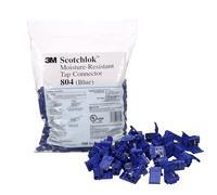 3M Scotchlok Self-Stripping Moisture Resistant Electrical IDC (Insulation Displacement Connector) 804-BULK, Blue, 18-16 AWG (solid/stranded), 14 AWG (stranded), Pack of 500