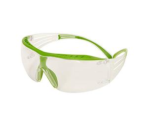 3M SecureFit 400X Safety Glasses, Green/Clear frame, Scotchgard Anti-Fog/Anti-Scratch Coating (K&N), Clear Lens, SF401XSGAF-GRN-EU