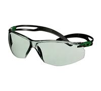 3M SecureFit 500 Safety Glasses, Green/Black frame, Anti-Scratch+ (K), IR 1.7 Grey lens, SF517ASP-GRN-EU