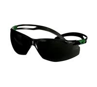 3M SecureFit 500 Safety Glasses, Green/Black frame, Anti-Scratch + (K), IR 5.0 Grey lens, SF550ASP-GRN-EU