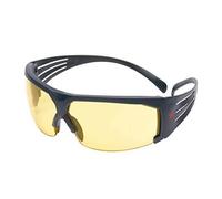 3M Securefit Safety Glasses, Grey Frame, Scotchgard Anti-Fog, Amber Lens, SF603S