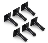 3M Self Adhesive Door Stop, 2-in-1 Installation with Tape or Screws, Floor and Wall Mounted Door Stopper with Noise Dampening Rubber, Door Stoppers(Black, Pack of 6-LDS)