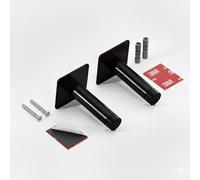 3M Self Adhesive Door Stop, 2-in-1 Installation with Tape or Screws, Floor and Wall Mounted Door Stopper with Noise Dampening Rubber, Door Stoppers (Black, Pack od 2- LDS)