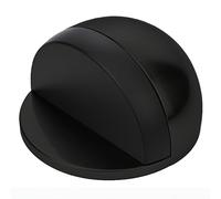 3M Self Adhesive Door Stop, 2-in-1 Installation with Tape or Screws, Floor and Wall Mounted Door Stopper with Noise Dampening Rubber, Door Stoppers (Black, Pack of 1 (Half Moon))