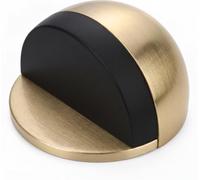 3M Self Adhesive Door Stop, 2-in-1 Installation with Tape or Screws, Floor and Wall Mounted Door Stopper with Noise Dampening Rubber, Door Stoppers for Skirtings (Bronze, Pack of 1 Bronze)