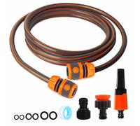 3M Short Garden Hose Extension Including 3/4'' Male Threaded, 2 in 1 Faucet Adapter, 1/2" Hose End Adapter, 1 Nozzle, Small Hose Pipe for Garden Tap, High Pressure Washrer