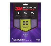3M SHR80-PGP-3T Pro Grade Precision Faster Sanding, Sanding Sheets, 80-Grit Coarse,9" x 11", 3-Pack