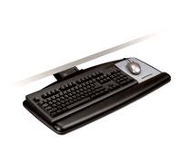 3M Sit/Stand Keyboard Tray Simply Turn Knob to Adjust Height and Tilt Sturdy Tray Includes Gel Wrist Rest and Precise Mouse Pad Tray Swivels and St