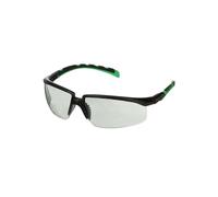 3M Solus 2000 Safety Glasses, Black/Green frame, Anti-Scratch + (K), IR 1.7 Grey Lens, S2017ASP-BLK
