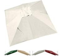 3m Square Patio Umbrella Replacement CanopyBeige Cantilever Parasol Cover for Market Table Garden Gazebo Poolside Yard2.5x2.5m (8.2x8.2ft)