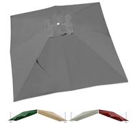 3m Square Patio Umbrella Replacement CanopyGrey 4x3m (13x9.8ft) Market Table Parasol Cover Garden Gazebo Yard Pool Sunshade8 Ribs WeatherResistant Outdoor Shelter