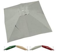 3m Square Patio Umbrella Replacement CanopyLight Grey Cover for 8 Ribs Market Umbrella Garden Gazebo Outdoor Table Yard & Pool (9.8ft x 9.8ft)