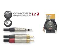 3m Stagg 3.5mm TRS Stereo Jack (Male) to RCA Phono (Male) REAN Series