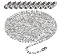 3M Stainless Steel Roller Blind Chain (4.5mm Beads) w/10 Connectors - Rust-Proof Replacement for Roman Blinds, Curtains & DIY Home Projects