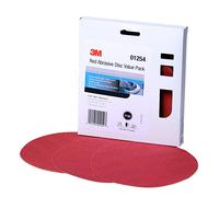 3M Stikit Red Abrasive PSA Disc 01254 6 in P180 Pack of 25 Discs for Auto Sanding Primer Sanding Rough Feather Edging