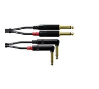 3m Straight/Angled Dual Jack Mono Audio Cable