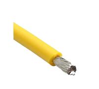 3m Super Soft Silicone Rubber Copper Wire 30/28/26/24/22/20AWG High Temperature Flexible Electrical Power Cable Light Wires(Yellow 3 m,24AWG)