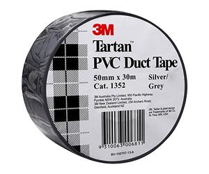 3M Tartan PVC Duct Tape, Silver Grey, 50mm x 30m, AT010575259