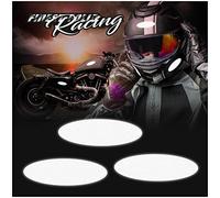 3M TECHNOLOGY 8 x Reflective Motorcycle Helmet Stickers - Black