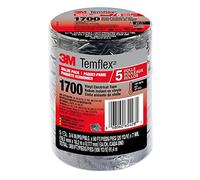 3M Temflex 1700 / 1700C General-Purpose Vinyl Electrical Tape: 3/4 in. x 60 ft. (Black) / 5-Pack