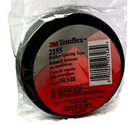 3M Temflex Rubber Splicing Tape 2155, 3/4 in x 22 ft, Black, General Purpose Self-Fusing Electrical Insulating Tape, 1 Roll