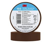 3M Temflex Vinyl Electrical Tape 165, Brown, 19 mm x 25 m, 10 Roll Pack