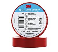 3M Temflex Vinyl Electrical Tape 165, Red, 15 mm x 10 m, 100 Rolls/Case