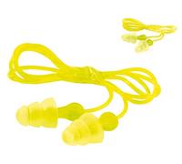 3M Tri-Flange Earplugs, Cloth Cord, PN-01-006, 100 per Package