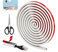 3M Trunking for Electric Cables, Half Round Cable Cover, Self Adhesive Tape Cable Duct to Hide Wire Mini Cables Trunking Flexible Cord Cover for Wires on Wall Floor(White)