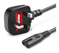 3m TV Power Cable Compatible with Sam-sumg TV, UK 3PIN Plug to IEC C7 Figure 8 Replacement Power Lead, 2 Pin Mains Cable for TV Printers & More (2 Meter)