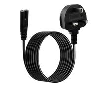 3M TV Power Cable UK, 2 Pin Figure 8 Power Lead, Durable Long Replacement Cord for Televisions, Consoles and Home Electronics, Flexible 2 Prong Power Cable Compatible with Small Appliances