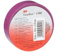 3M TVIO1510 Temflex 1500 Vinyl Electrical Insulation Tape, 15 mm x 10 m Self Adhesive Disk Wallet Purple
