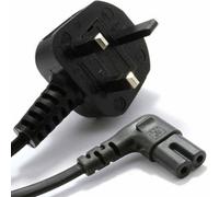 3M Uk Plug To Figure 8 Cable Lead 90 Degree Right Angled C7 Mains Power 3A