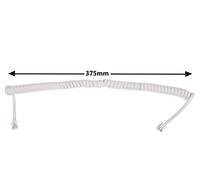 3m Uncoiled/60cm Coiled Curly Telephone Phone Handset Cable Lead Wire WHITE RJ10