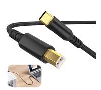 3M USB 2.0 to C Printer Cable Compatible with HP Canon Epson Lexmark MacBook Pro/Air ASUS Laptop, Type-B Braided Nylon Data Lead Scanner Cable, USB Type C High Speed Cable for Printer, Fax Machine