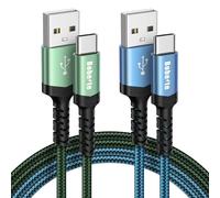 3M USB C Cable (2-Pack), Long PS5 Controller Charger Lead Fast Charging USB A to Type C Phone Charger Cables for iPhone 17 16 15 Plus Pro Max, Samsung Galaxy S25 S24 S23 S22 S21 S20 S10 S9 S8 A53 A55