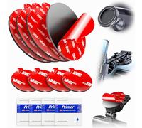 3M VHB Round Double-Sided Adhesive Pads - 4pcs Each of 8cm and 2.3cm Sticky Mounting Tape for Phone Holder, Car Magnetic Mount on Dashboard and Windshield, with 4 Adhesion Promoter