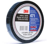 3M Vinyl Tape 471 Black 3/4 in x 36 yd 5.2 mil
