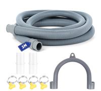 3M Washing Machine Waste Pipe Extension, UniversalWashing Machine Drain Hose Extension Kit for Washing Machines Dryer Dishwasher Hose Extensions, with 2 Extender Connectors & 4 Pipe Clamps